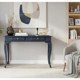 Roys Ahşap 120 cm Masif Lükens Lacivert Çalışma Masası - 120 x 80