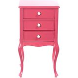 Roys Ahşap 3 Çekmeceli Masif Lake Pembe Komodin