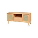 Roys Ahşap 4561 Masif Ham 120 cm Retro Hasırlı Tv Ünitesi