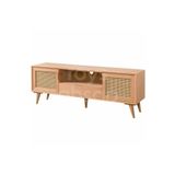 Roys Ahşap 4562 Masif Ham 140 cm Retro Hasırlı Tv Ünitesi