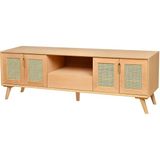 Roys Ahşap 4564 Masif Ham 180 cm Retro Hasırlı Tv Ünitesi