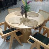 Roys Ahşap 5026 Naturel 120 cm Mantar Meşe Yuvarlak Yemek Masası