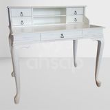 Roys Ahşap 5216 Eskitme 110x70 cm Çekmeceli Lükens Raflı Beyaz Ofis Çalışma Masası