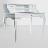 Roys Ahşap 5232 Çekmeceli 110 cm Rustik Raflı Beyaz Ofis Çalışma Masası