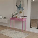 Roys Ahşap 80 cm Masif Tornalı Pembe Dresuar