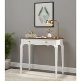 Roys Ahşap 90 cm Masif Konik Beyaz Ceviz Dresuar - Beyaz - Ceviz