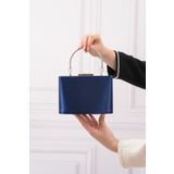 ROZA CANTA Kadın Lacivert Saten Abiye Clutch Portföy Çantası