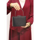 ROZA CANTA Kadın Siyah Simlikum Abiye , Clutch Gece Çantası