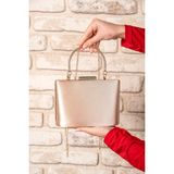 ROZA CANTA Kadın Ten Saten Abiye Clutch Portföy Çantası