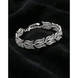 Roza Silver 925 Ayar Geleneksel Telkari Elişi Sanatı Lale Motifli Gümüş Bileklik (Ayarlanabilir)