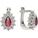 Roza Silver 925 Ayar Gümüş Yakut Taşlı Damla Çocuk Küpesi