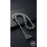 Roza Silver 925 Ayar Küre Kesim 3 Kamçılı Püskül Bilek Boy Zırh İşlemeli Otantik Gümüş Tesbih