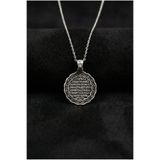 Roza Silver 925 Ayar Otantik Ayet El Kursi Gümüş Kolye