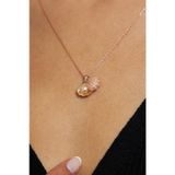 Roza Silver İnci Taneli Rose İstiridye Gümüş Kolye