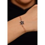 Roza Silver Mistik Topaz Taşlı Rose Lotus Çiçeği Gümüş Bileklik