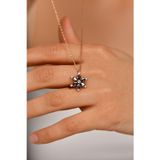 Roza Silver Mistik Topaz Taşlı Rose Lotus Çiçeği Gümüş Kolye