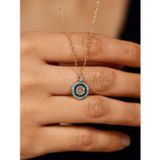 Roza Silver Mix Taşlı Rose Nazar Boncuğu Minimal Gümüş Kolye