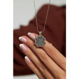 Roza Silver Otantik Ayet El Kursi Gümüş Kolye