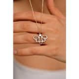 Roza Silver Rose Arı Motifli Özel Tasarım Gümüş Kolye