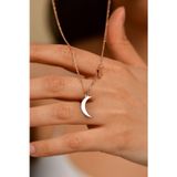 Roza Silver Rose Özel Tasarım Ay Yıldız Gümüş Kadın Kolye