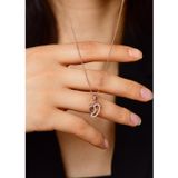 Roza Silver Zirkon Taşlı Rose Anne Bebek Ayak İzi Gümüş Kolye