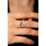 Roza Silver Zirkon Taşlı Rose Anne Bebek Yunus Gümüş Kolye