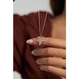 Roza Silver Zirkon Taşlı Rose Çınar Yaprağı Gümüş Kolye