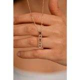 Roza Silver Zirkon Taşlı Rose Özel Tasarım Gümüş Kolye
