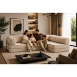 Rozalina Concept Aktivite Koltuğu -Kanepe-Sünger Koltuk- Köşem Koltuk-Yatak-Fitilli Kadife Kumaş- Yıkanabilir Kumaş - Krem