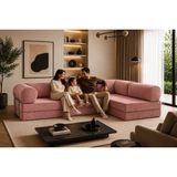 Rozalina Concept Aktivite Koltuğu -Kanepe-Sünger Koltuk- Köşem Koltuk-Yatak-Fitilli Kadife Kumaş- Yıkanabilir Kumaş - Pembe