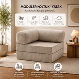 Rozalina Concept Aktivite Koltuğu -Legom -Uzanma Koltuğ- Süngerkoltuk-Berjer -100X100- Fitillikadife-Yıkanabilr Silinebilir Kumaş - Bej