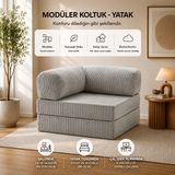 Rozalina Concept Aktivite Koltuğu -Legom -Uzanma Koltuğ- Süngerkoltuk-Berjer -100X100- Fitillikadife-Yıkanabilr Silinebilir Kumaş - Gümüş
