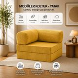 Rozalina Concept Aktivite Koltuğu -Legom -Uzanma Koltuğ- Süngerkoltuk-Berjer -100X100- Fitillikadife-Yıkanabilr Silinebilir Kumaş - Hardal