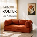 Rozalina Concept Aktivite Koltuğu - Sünger Koltuk -Yatak -Kanepe- Legom- 100X200 -Fitilli Kadife Kumaş - Kiremit