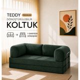 Rozalina Concept Aktivite Koltuğu - Sünger Koltuk -Yatak -Kanepe- Legom- 100X200 -Fitilli Kadife Kumaş - Yeşil