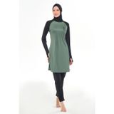 Rozamay Reglan Kol Likralı Tam Kapalı Tesettür Mayo 3131 Çam Yeşili