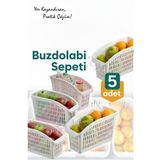 Roza's Home 5 Adet Jumbo Dolap İçi Düzenleyici Sepet Buzdolabı Sebze Meyve Sepeti Mutfak Düzenleyici Org-23