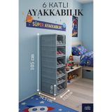 Roza's Home 6 Katlı Portatif Ayakkabılık Çok Amaçlı Organizer Katlanabilir Taşınabilir "Bebe Mavisi"