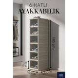 Roza's Home 6 Katlı Portatif Ayakkabılık Çok Amaçlı Organizer Katlanabilir Taşınabilir "Kahverengi"
