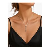 RozeJewelry Zarif Taşlı Uzun Işıltılı Kolye