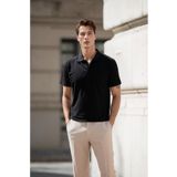 ROZELT Erkek Siyah Pamuklu Polo Yaka T-shirt