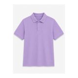 ROZELT Lila Kısa Kollu Polo Yaka Lakos Okul T-shirt R.O.Z.O.KU.LT.E.L.T.