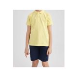 ROZELT Sarı Kısa Kollu Polo Yaka Lakost Okul T-shirt R.O.Z.O.KU.LT.E.L.T.