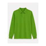 ROZELT Yeşil Uzun Kollu Polo Yaka Lakos Okul T-shirt R.O.Z.K.U.U.LT.E.L.T.