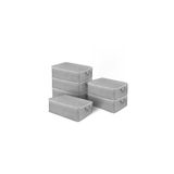 ROZET TEKSTİL 6 Adet Büyük Boy Gri Yatak Baza Altı Çok Amaçlı Hurç 64 x 45 x 22 Cm Gri 44 x 65
