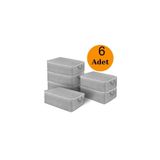 ROZET TEKSTİL 6 Adet Büyük Boy Gri Yatak Baza Altı Çok Amaçlı Hurç 64 x 45 x 22 Cm