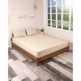 Rozet Tekstil Bej 200X200 Çift Kişilik Lastikli Çarşaf Takımı Fitted Pamuklu Dokuma Kumaş Yastık Kılıflı - 200 x 200