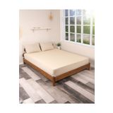 ROZET TEKSTİL Bej Tek Lastikli Çarşaf Takımı Fitted Pamuklu Kumaş Yastık Kılıflı Bej 180 x 200