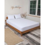 Rozet Tekstil Beyaz 120x200 Tek Kişilik Lastikli Çarşaf Takımı Fitted Pamuklu Dokuma Kumaş Yastık Kılıflı - 120 x 200