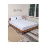 ROZET TEKSTİL Beyaz Lastikli Çarşaf Takımı Fitted Pamuklu Kumaş Yastık Kılıflı Beyaz 120 x 200